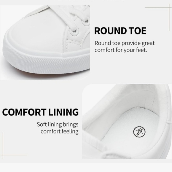 Classic White Women's Sneakers - Picture 3 of 5